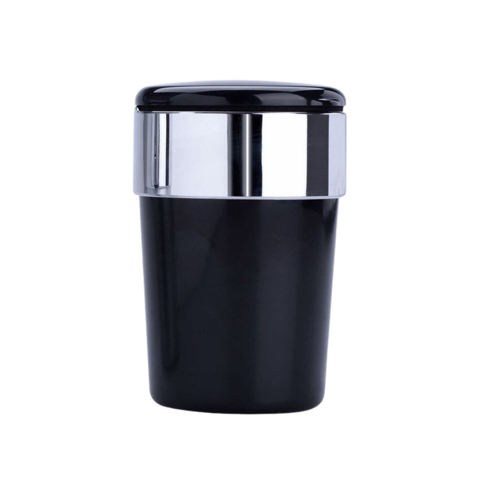 Champ Metallic Car Ashtray with LED Lighting Black