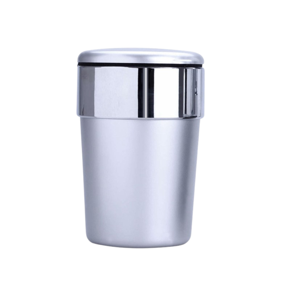 Champ Metallic Car Ashtray with LED Lighting Silver