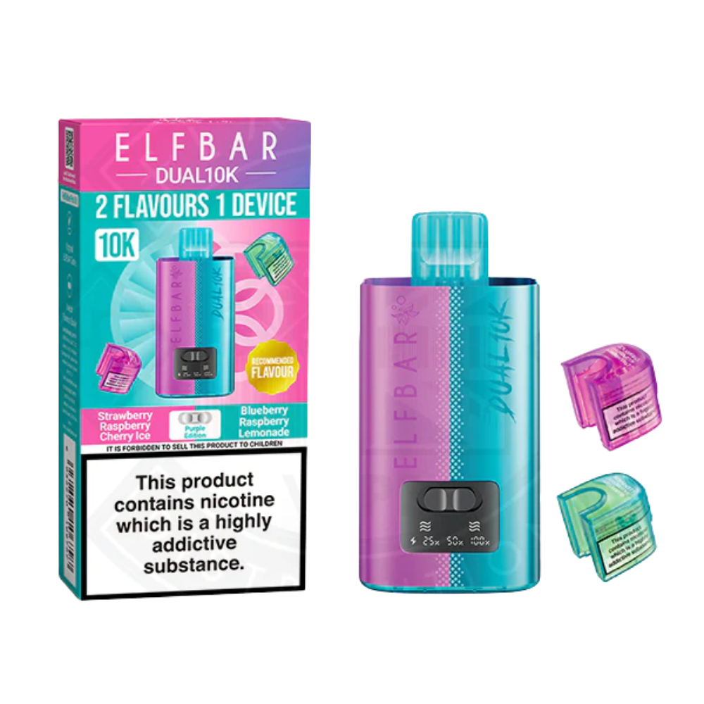 Elf Bar - Dual 10K Prefilled Vape Kit - Strawberry Raspberry Cherry Ice & Blueberry Raspberry Lemonade