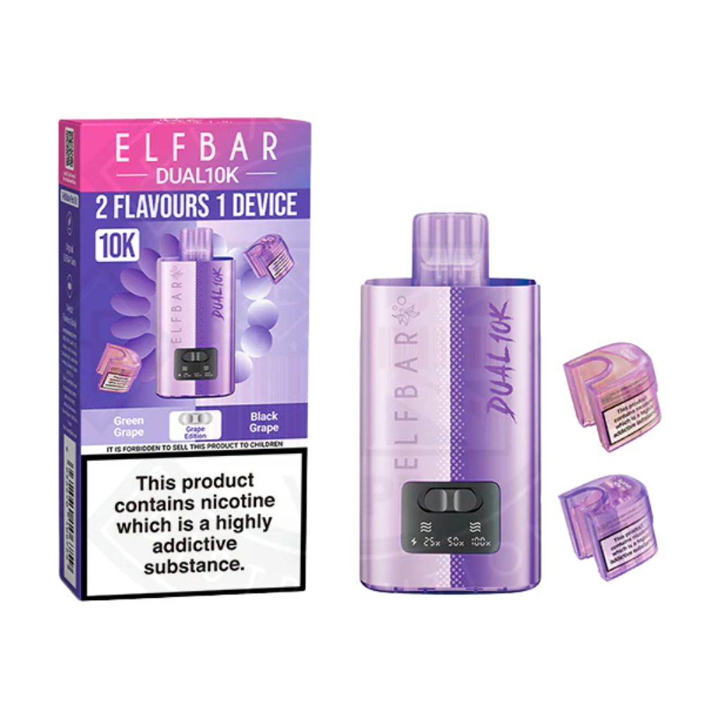 Elf Bar - Dual 10K Prefilled Vape Kit - Green Grape & Black Grape