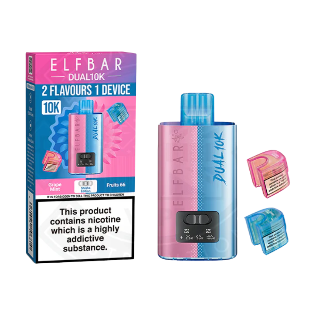 Elf Bar - Dual 10K - Prefilled Vape Kit - Grape Mint & Fruits 66