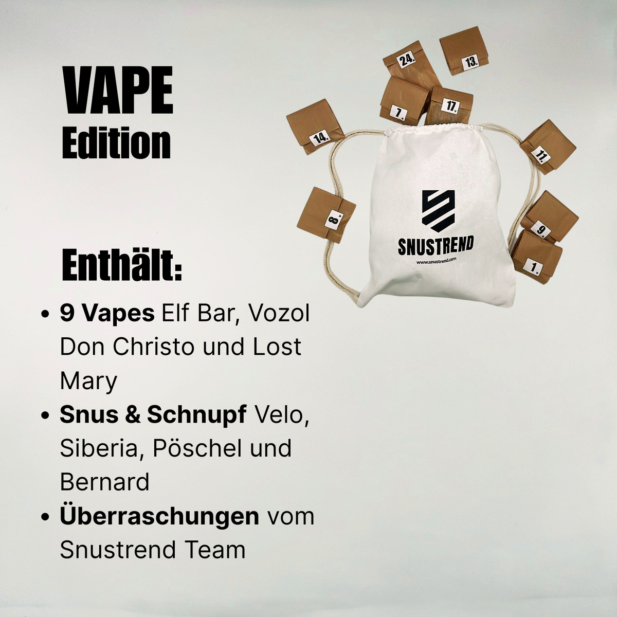 🎁 XXL Adventskalender SNUSTREND – Limited Edition