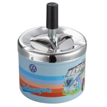 Champ Metal Rotating Ashtray VW Samba Blue