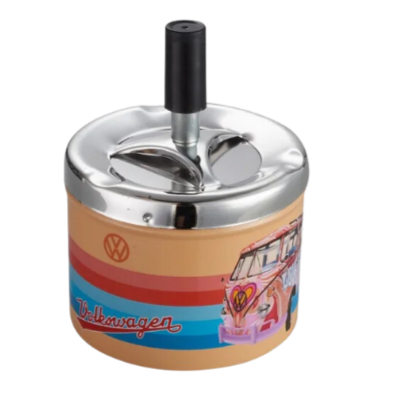 Champ Metal Rotating Ashtray VW Samba Orange
