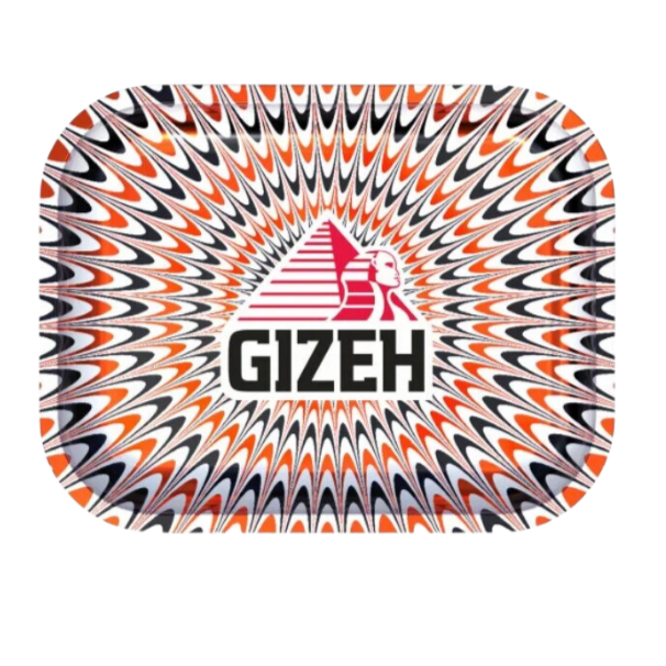 GIZEH - Rolling Tray Smal - 18 x 14cm - Trippy red white - Small