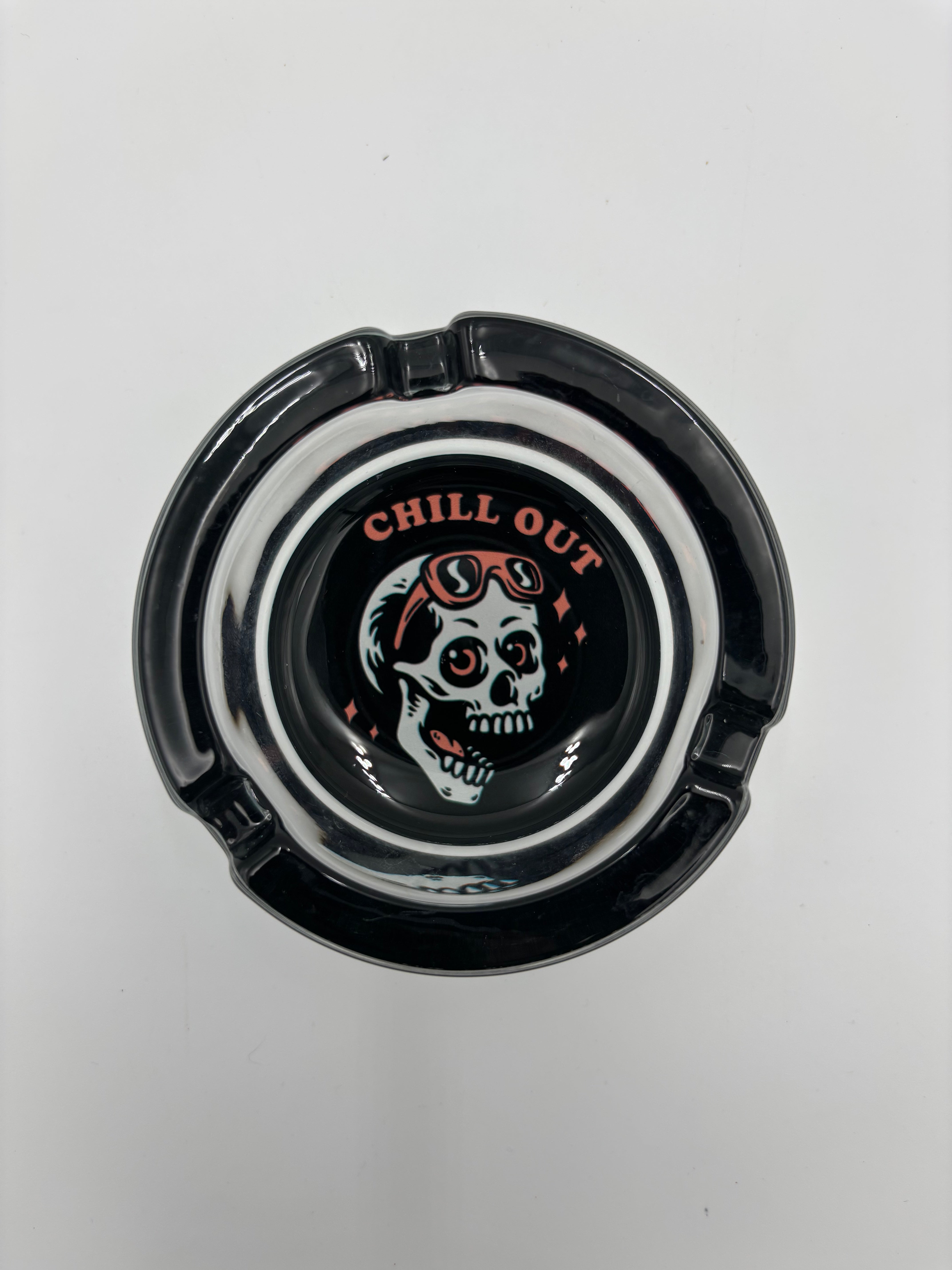 Champ Skull Glas Aschenbecher rund