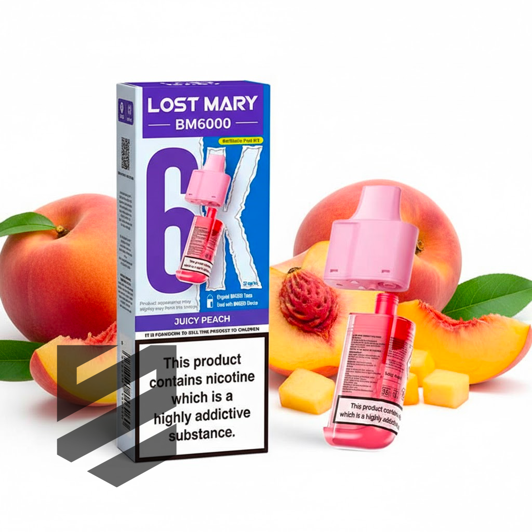 Lost Mary BM6000 Prefilled Pods – Juicy Peach – 20mg/ml