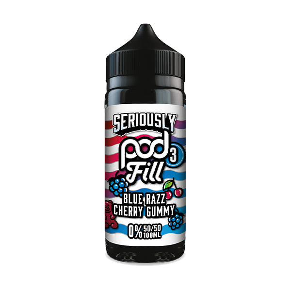 Seriously Pod Fill 3 - Blue Razz Cherry Gummy 50/50 0mg 100ml Shortfill