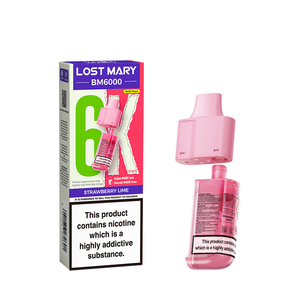 Lost Mary BM6000 Prefilled Pods – Strawberry Lime – 20mg/ml