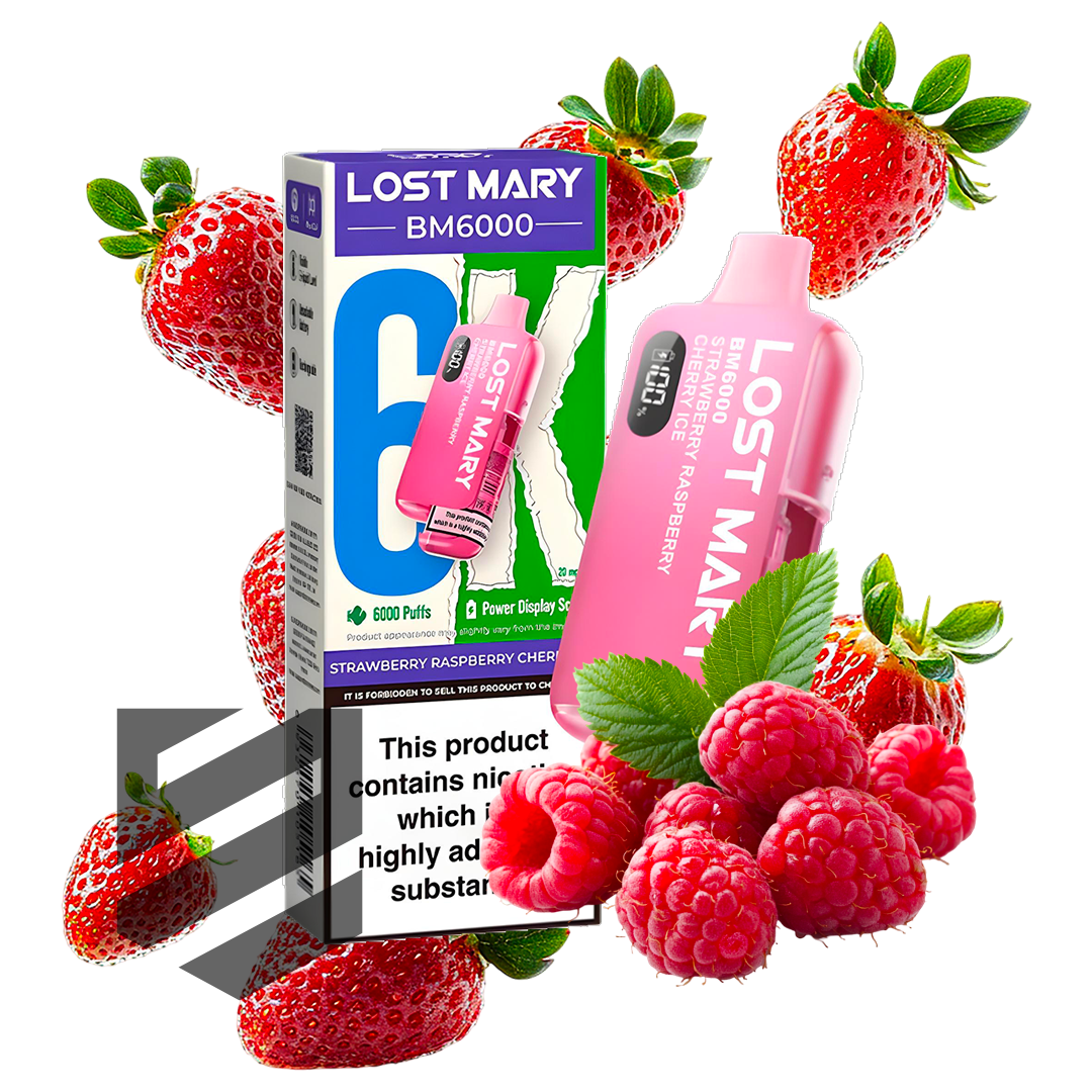 Lost Mary - BM6000 - Strawberry Rasperry Cherry Ice - Vape Kit