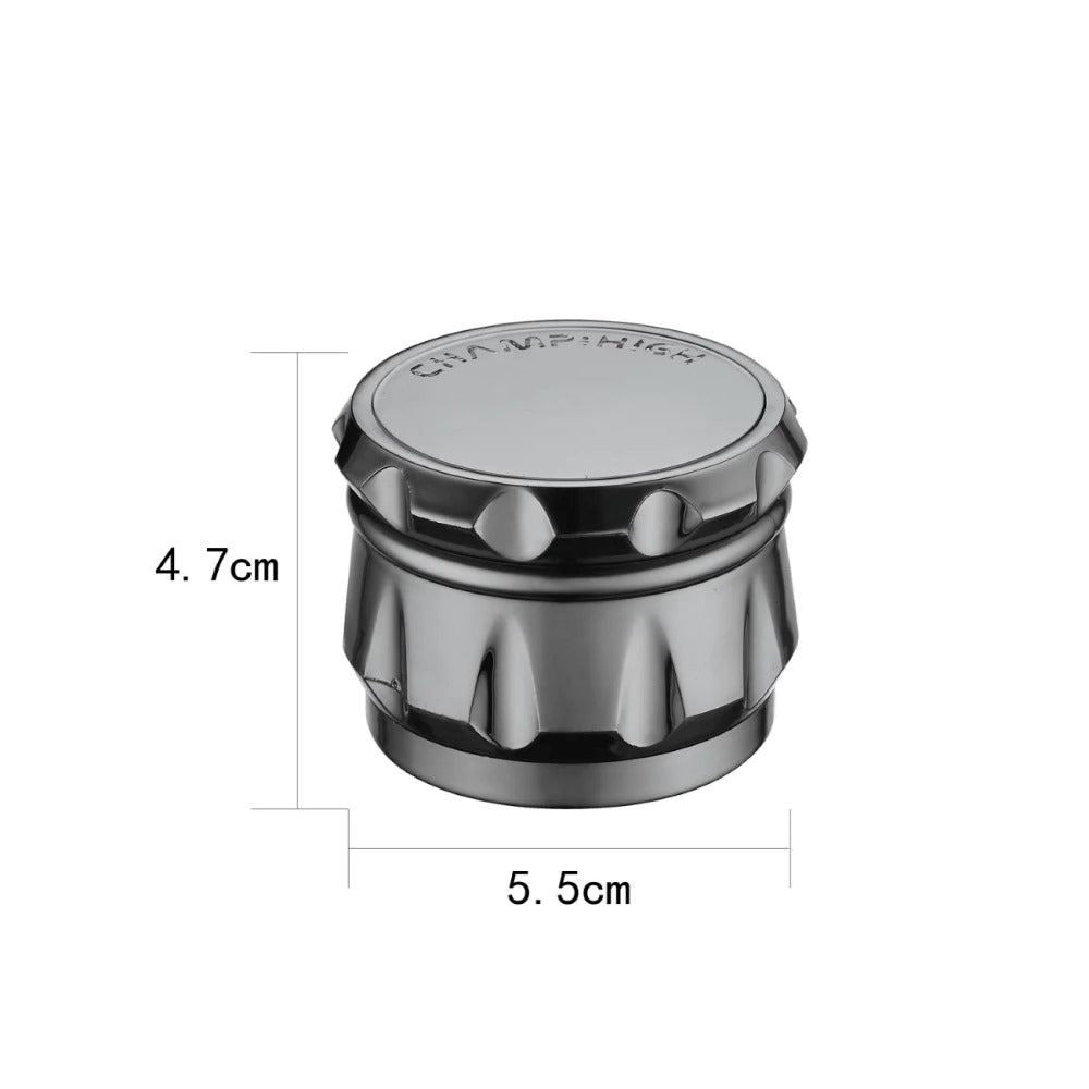 Champ High - Grinder - Plastic Drum - 63mm - 4 Layers - Gold / Silber / Pink Grau