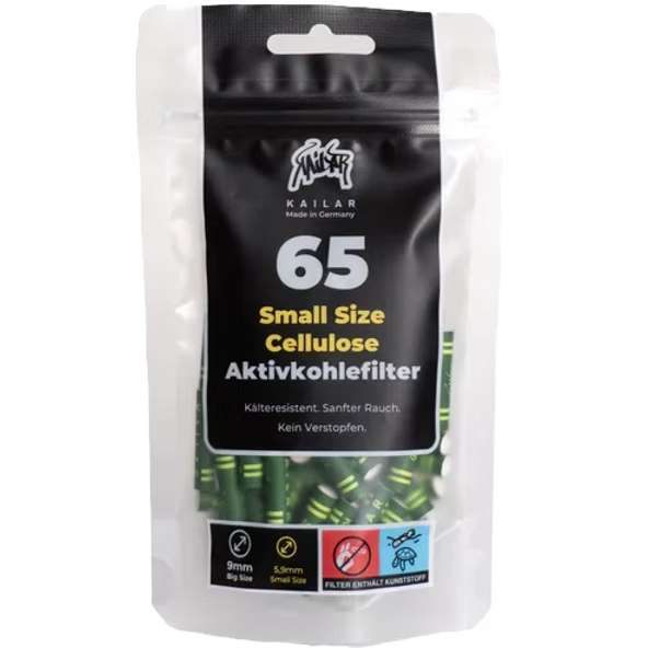 Kailar - 65 Slim Cellulose Aktivkohlefilter - Green