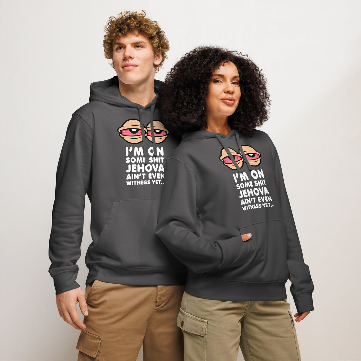unisex organic mid weight drummer 2.0 hoodie anthracite front