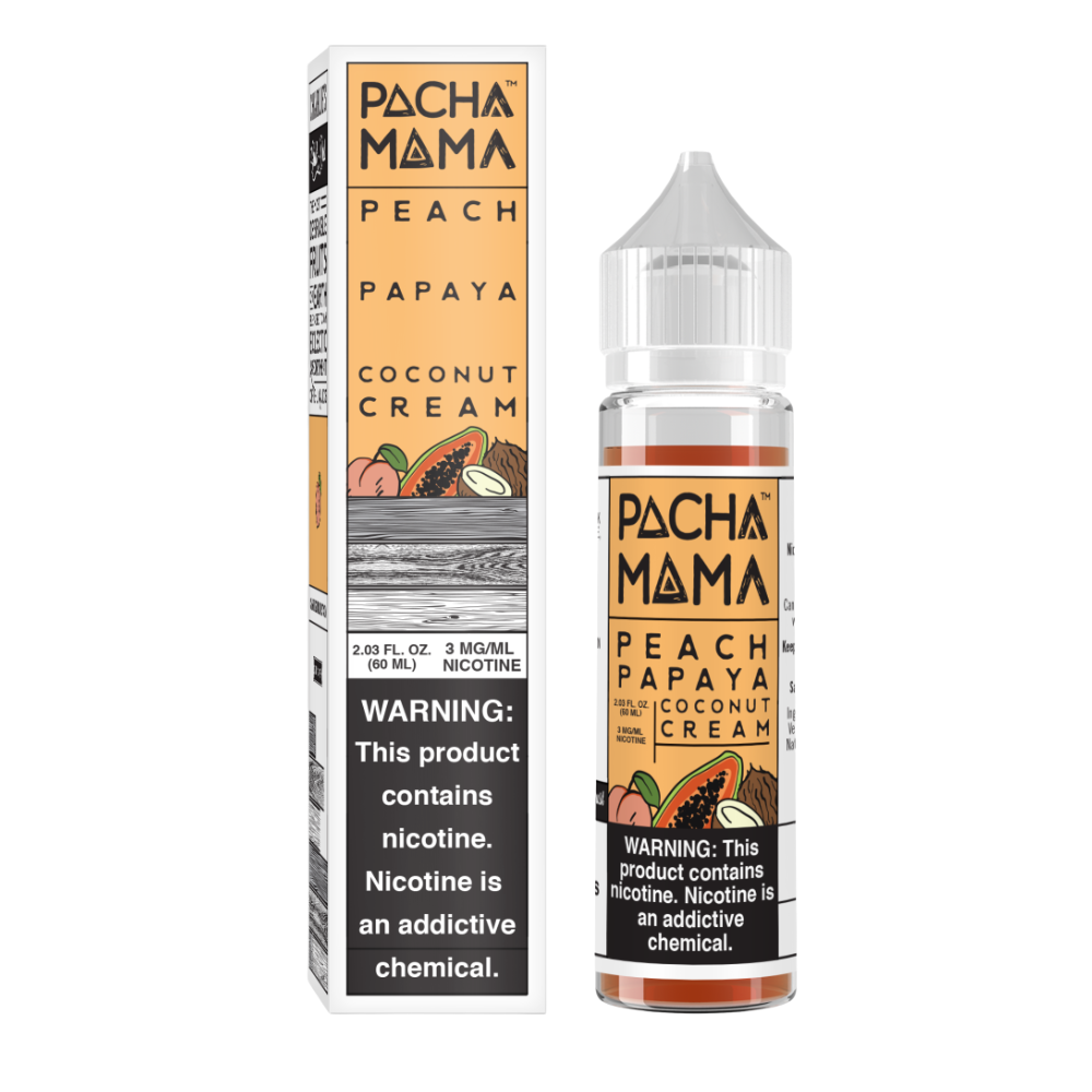 Pacha Mama - E-Liquid Shortfill -  Peach Papaya Coconut Cream 50ml 0mg