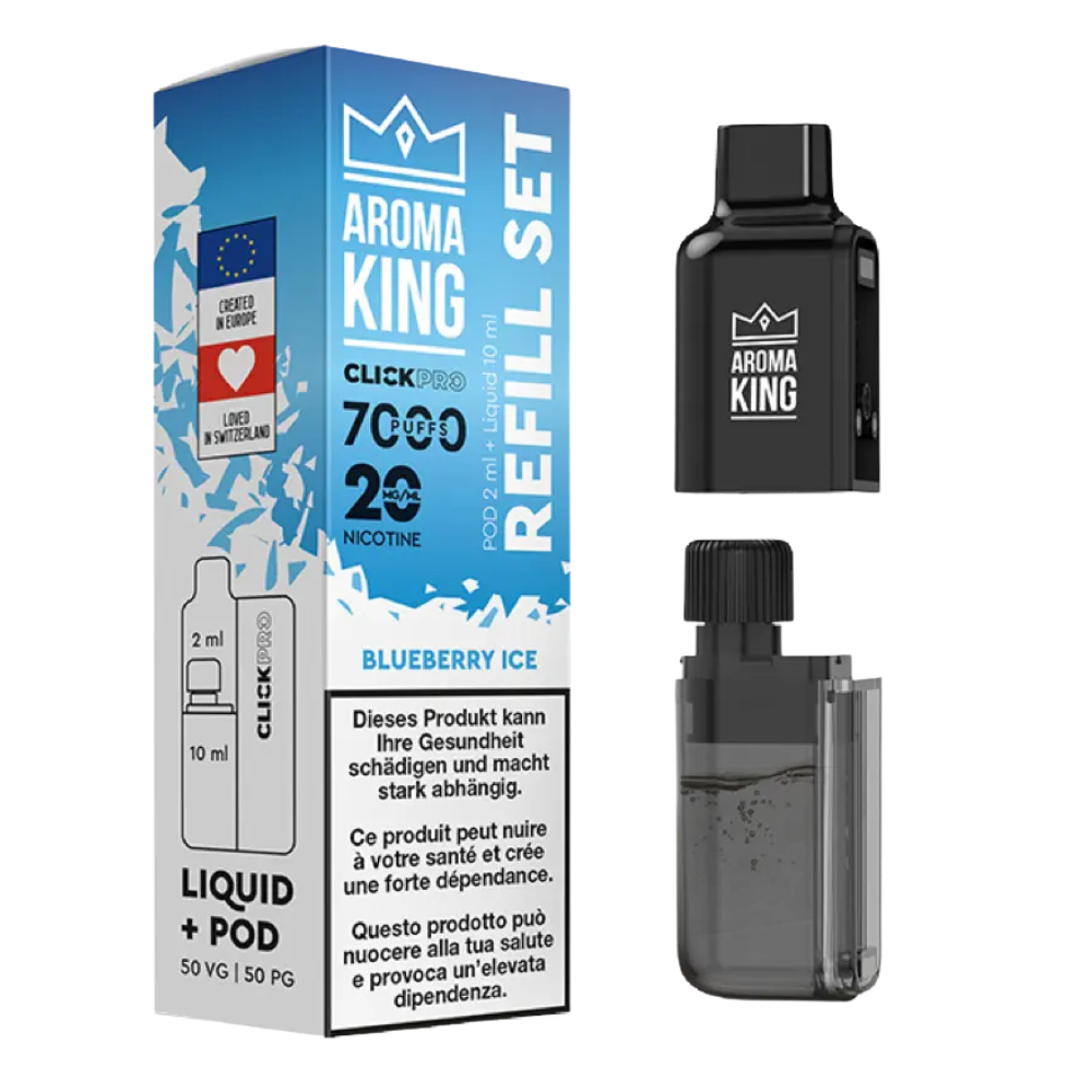 Aroma King - Click Pro 7000 - Liquid Pod -  Blueberry Ice
