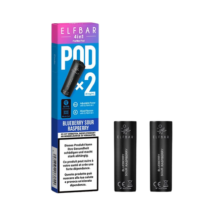 Elf Bar - 4in1 Pod - 2 x 2ml - Framboise Acide aux Myrtilles