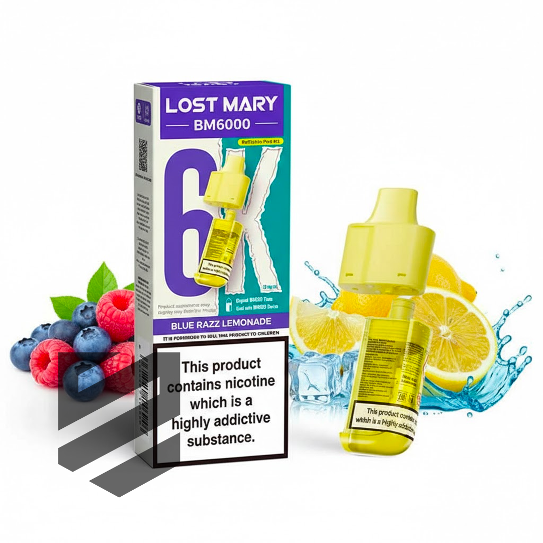 Lost Mary BM6000 Prefilled Pods Blue Razz Lemonade 20mg Ersatz-Pods online kaufen bei Snustrend