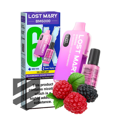 Lost Mary - BM6000 -  Myrtille Acidulée Framboise - Kit de Vape
