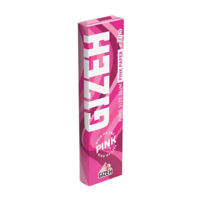 GIZEH - King Size Slim + Tips - Pink (34 Leaves & 34 Tips per Pack)