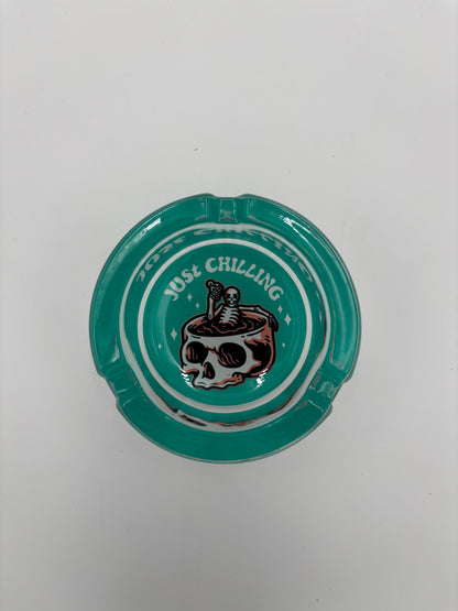 Champ Skull Glas Aschenbecher rund