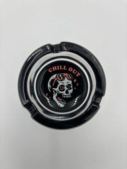 Champ Skull Glas Aschenbecher rund