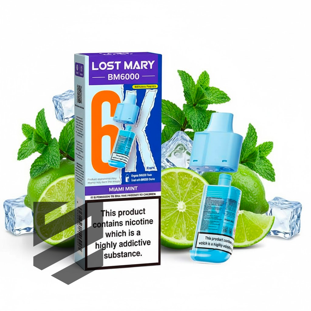 Lost Mary BM6000 Prefilled Pods – Miami Mint – 20mg/ml