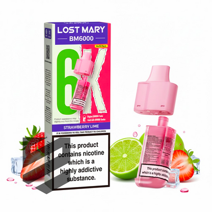 Lost Mary BM6000 Prefilled Pods – Strawberry Lime – 20mg/ml