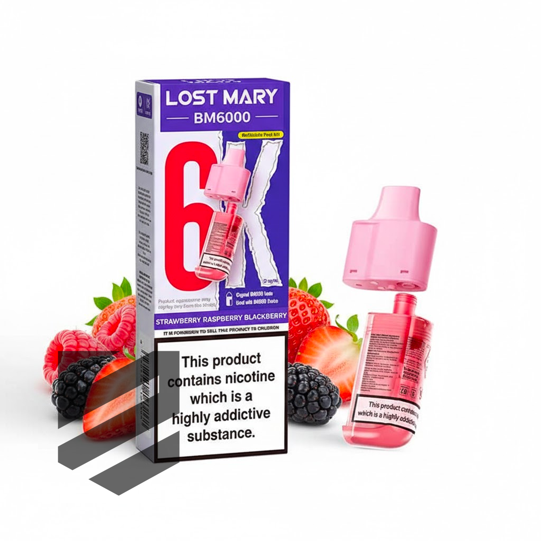 Lost Mary BM6000 Prefilled Pods – Strawberry Raspberry Blackberry – 20mg/ml