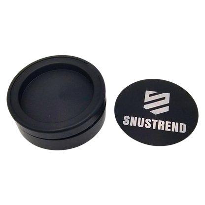 Snus-Dose "Snustrend" Schwarz aus Aluminium mit Logo