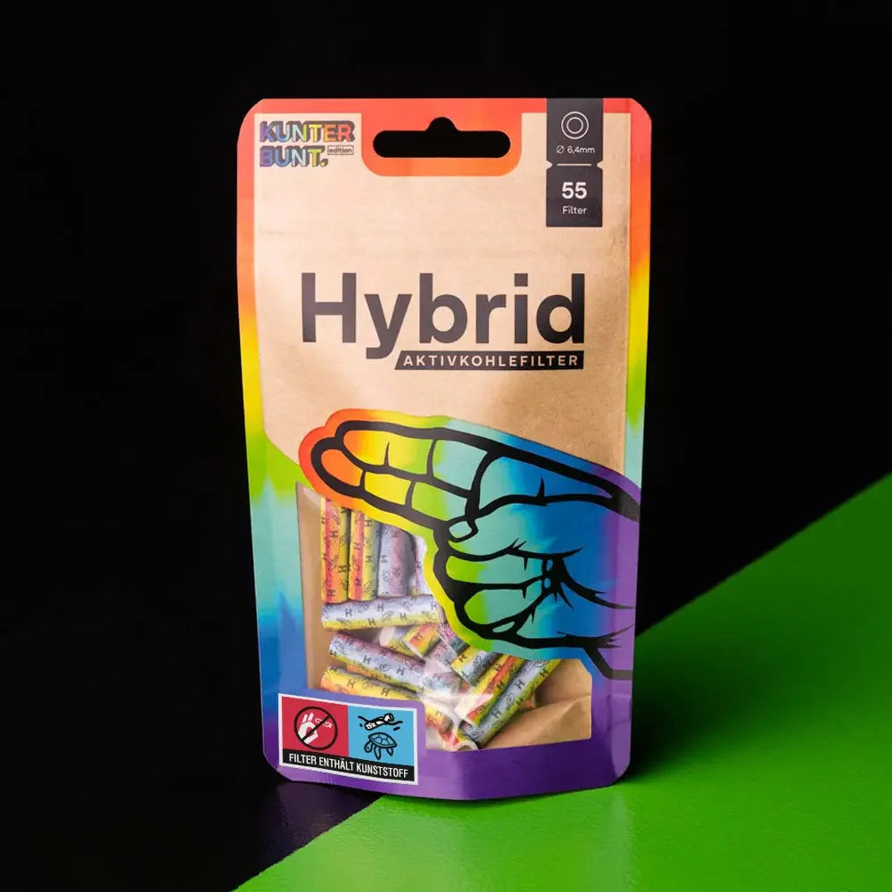 Hybrid Supreme - Aktivkohlefilter - Bag - Rainbow - 55 Stück