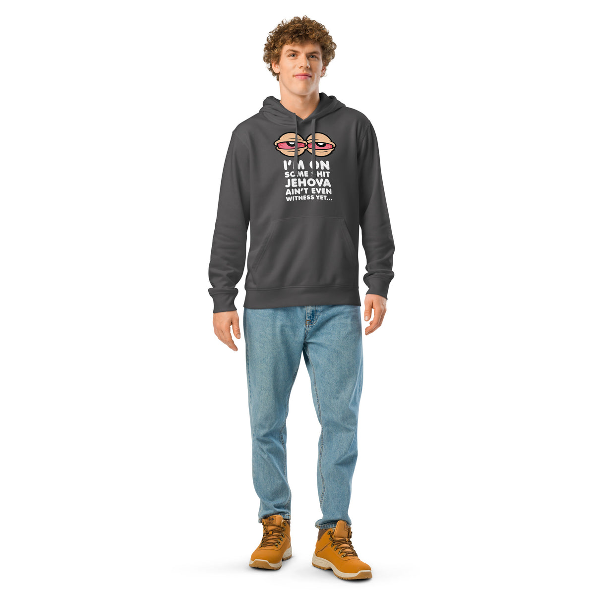 unisex organic mid weight drummer 2.0 hoodie desert dust front 
